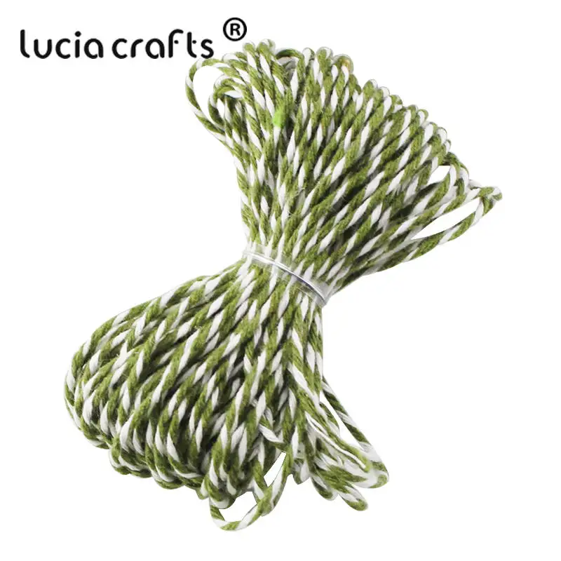 Lucia crafts распродажа! Двойной Цветной хлопковый шпагат для пекаря, хлопковые шнуры, нитка для шпагата, сделай сам, 10 м/упак. W0403