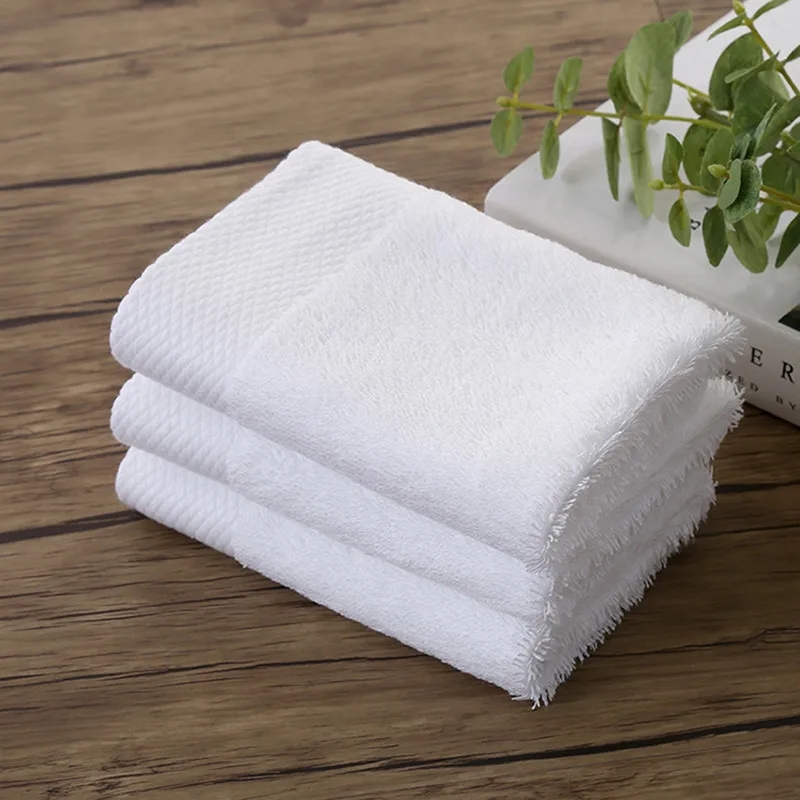 White Square Type Face Towels Solid Facial Cleansing Cotton Drying Bath