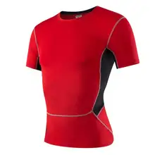 Для мужчин Pro быстросохнущая тренировки в зале Длинный топ футболка спортивные Леггинсы для бега Yogaing сжатия Фитнес спортивные футболки Костюмы футболка V1033