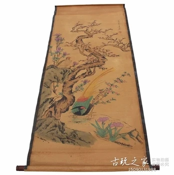 

Antique calligraphy and painting (Tang Bohu flower and bird) drawing room drawing