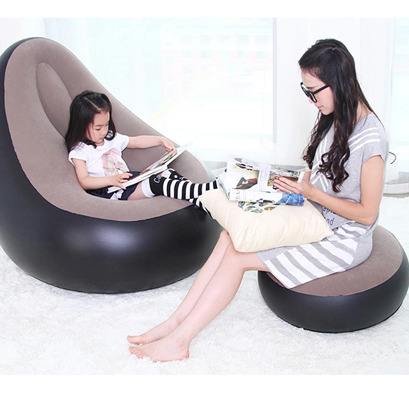 JILONG Soft Lazy Sofa Bean Bag Chair Inflatable Chair Lounger Couch for Living Room Furniture Outdoor Pouf 1