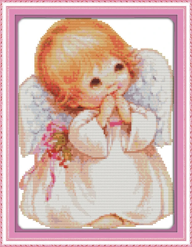 The beautiful little angel lovely baby Counted DMC 14CT 18CT Cross Stitch Needlework Kit Embroidery Set Cotton silk plus | Дом и сад