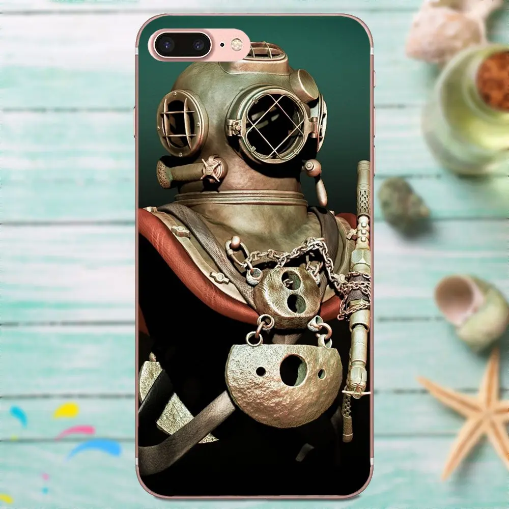 Чехол для задней панели телефона Apple iPhone X XS Max XR 4 4S 5 5C 5S SE 6 6S 7 8 Plus подводный шлем