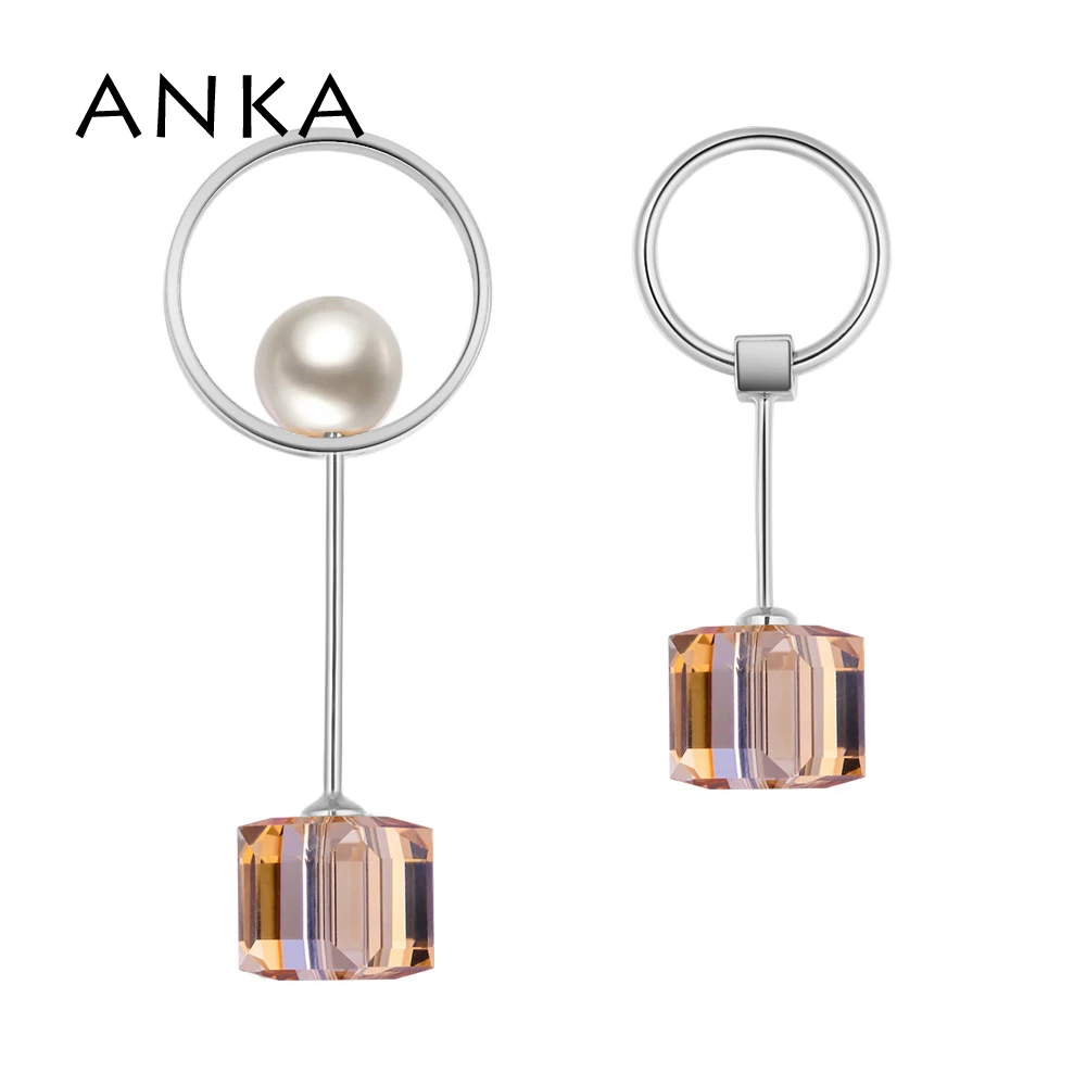 

ANKA trendy cube crystal dangle women's earrings with crystal stone earrings with a crystal stone Crystals from Austria #132855