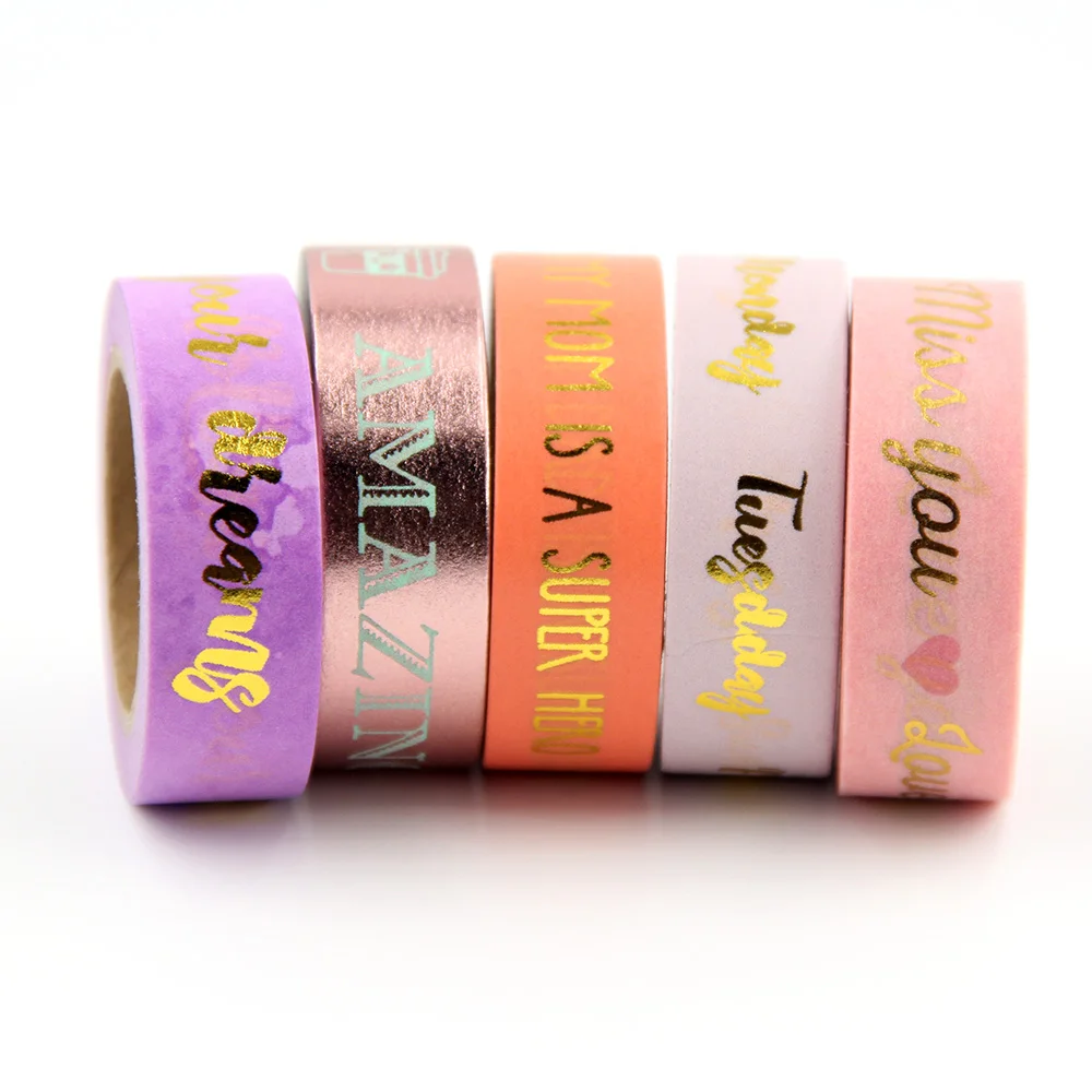 

Foil Words Washi Tape Japanese 1.5*10meter Kawaii Scrapbooking Tools Masking Tape Christmas Photo Album Diy Decorative Tapes