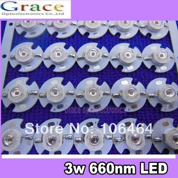 

10PCS 3W Deep Red High Power 660nm Plant Grow LED Emitter Light 700mA with 16mm Heatsink