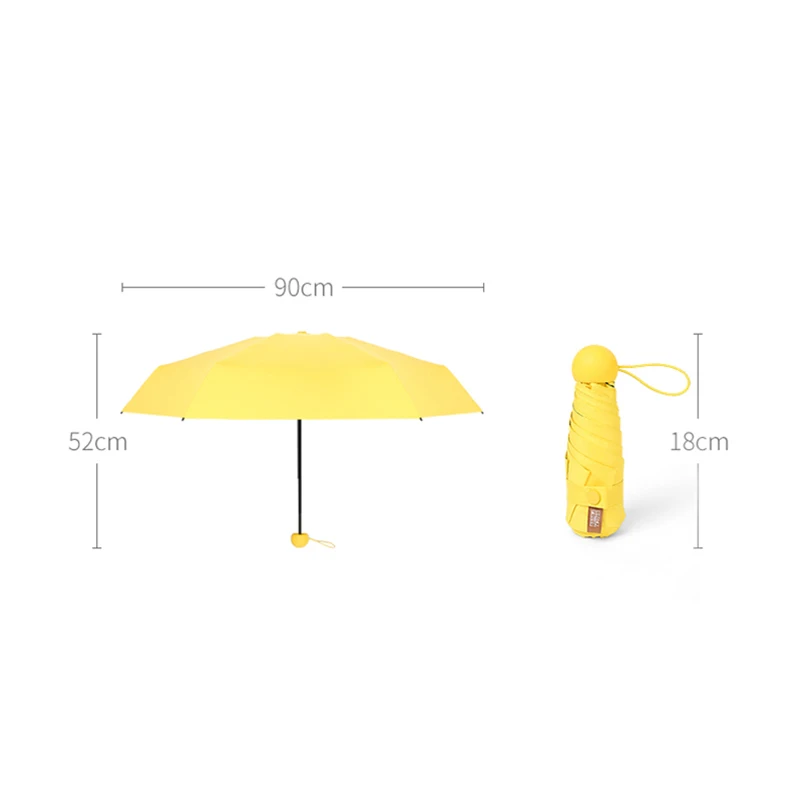 Ultra Small UV Protection Sunny Umbrella Rain Women Gril Mini Pocket 5 Fold Windproof Umbrella Portable Sunscreen Female Parasol
