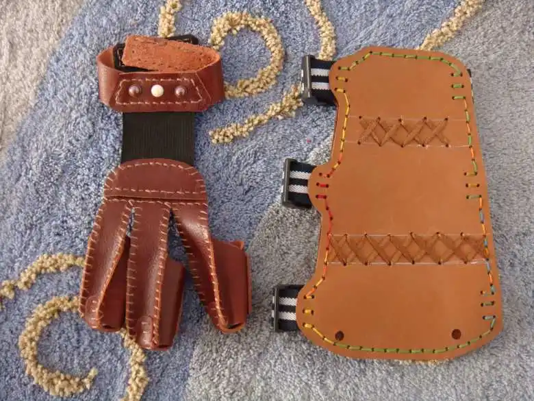 A Handmade archery gear set leather protective equipment refers to the