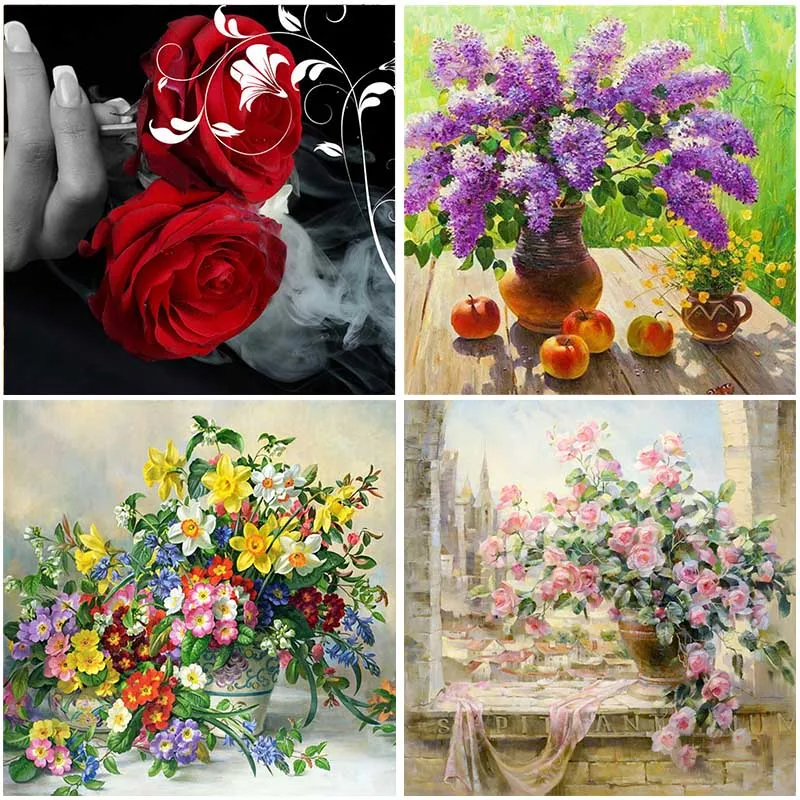 

Rose Flowers 5D Diamond Painting Full Square/Full Home Decorative Painting Round Drill Embroidery Mosaic Full Display Stitch