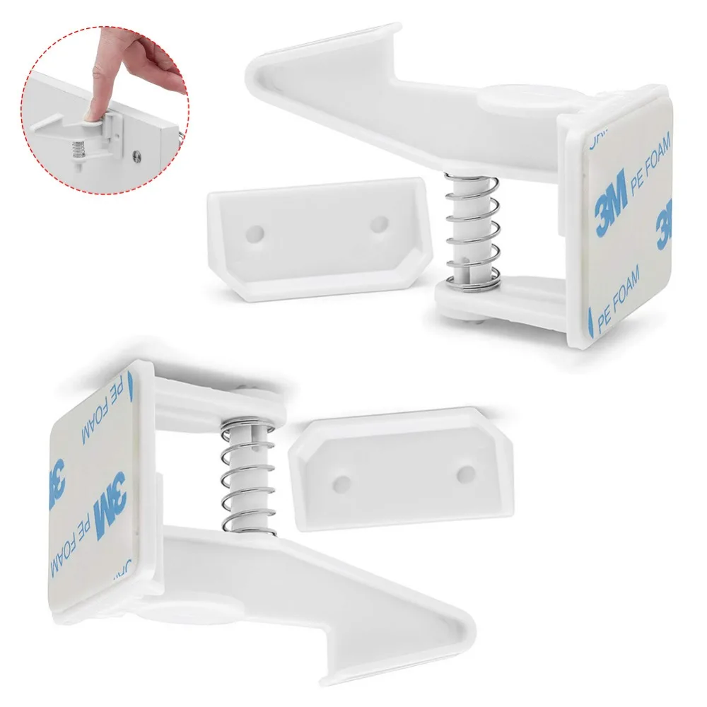 

2pcs/pack Kids Baby Safety Lock Magnetic Cupboard Locks Cabinet Lock Children Protection Drawer Locker Security Childproof Locks