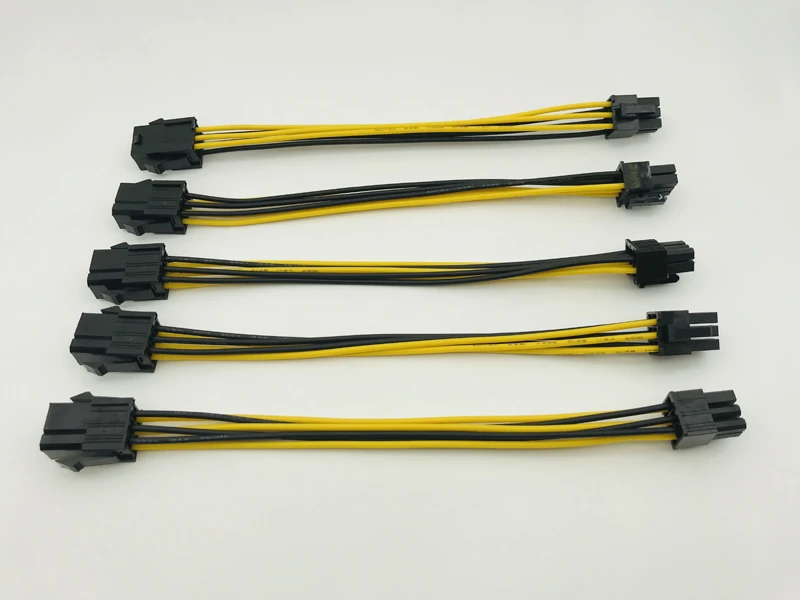 

5PCS PCI Express PCIe 6Pin to 6 Pin Power Extension Cable 6Pin Connector Male to Female Graphics Card Power Extension Cable 20CM