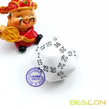 Bescon многогранные кубики 60-кубика, D60 под давлением, D60 кости, 60 сторон кости, 60 Двусторонняя Куб Белый Цвет