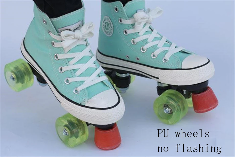 Профессиональные детские двойные роликовые коньки холщовые одноцветные скейт обувь для детей две линии мигающие колеса Patines унисекс Adulto IB101