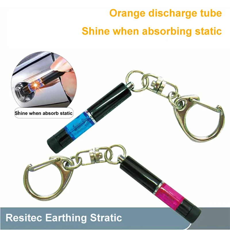 1pcs Anti-static Keychain Key Ring Built-in LED Emitter Car Interior AccessorYHB