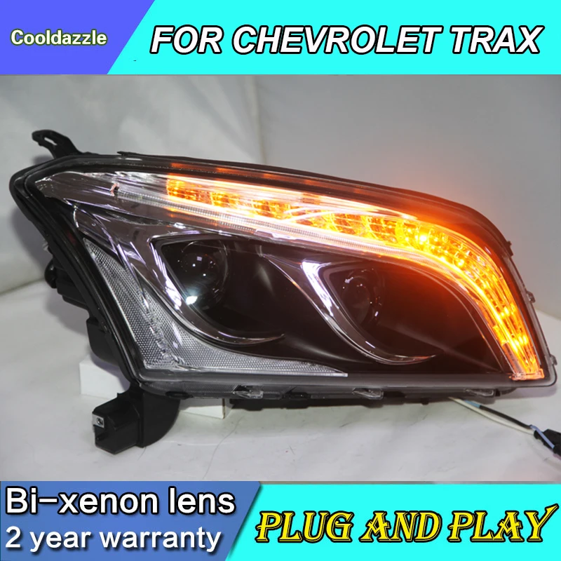 

For CHEVROLET Trax Head Lamp Black Housing 2013 2014 2015 2016 Year With Daytime Running Lights Headlights