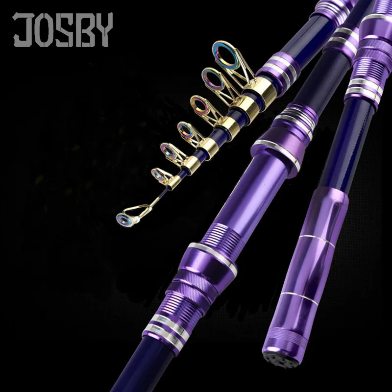 

JOSBY 1.8M 2.1M 2.4M 2.7M 3M Carbon Telescopic Fishing Rod Portable Ultra-light super hard ultra-short Distance throwing Rod