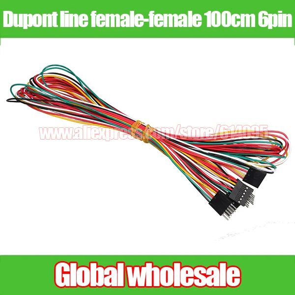 10 шт. Dupont line 6pin female-female 100 см/female коннектор электронный кабель 1 м ленточный 6P Цвет |