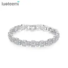 LUOTEEMI Luxury Chain& Link Bracelets for Women Wedding Engagement Fashion Jewelry CZ Pulseira Feminina Bijoux Femme Love Gift