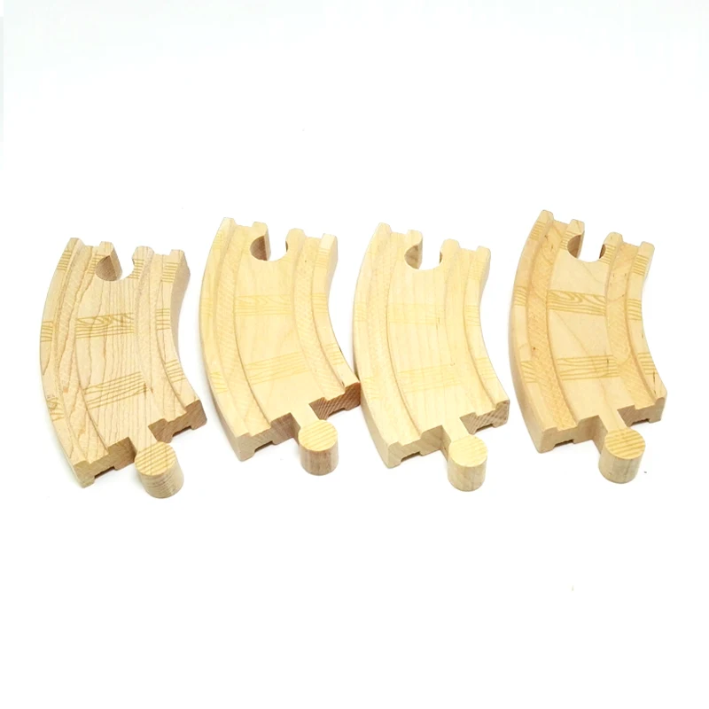 p029 Exquisite small curved wooden railway track pattern compatible