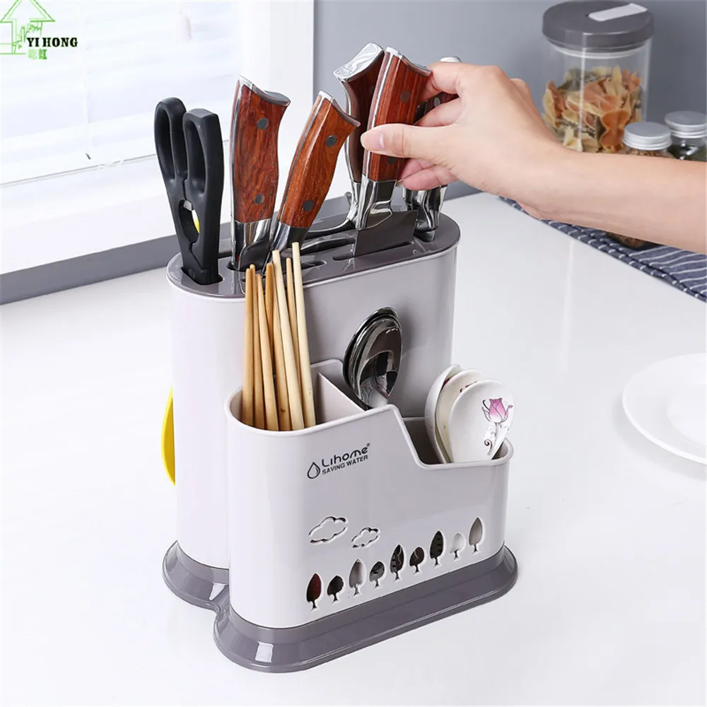 YI HONG Plastic Drain Chopstick Holder Multifunction Chopsticks Cage