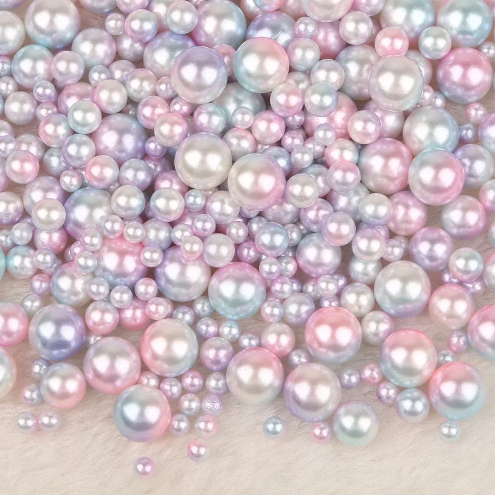 

100Pcs/lot 8mm ABS Imitation Pearls Beads No Holes Loose Beads Mixed Colors & Sizes for DIY Women Necklace Jewelry Making