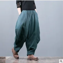Выпуск продукта весной, дизайн хлопок белье Гарун брюки женские свободные большие размеры