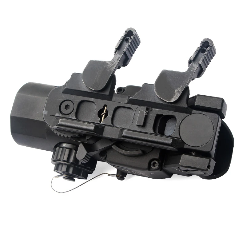 Tactical QD 1X-4X Rifle Scope Quick Detachable 1-4X Adjustable Dual Role Sight With Shade Cover For Airsoft Hunting Shooting