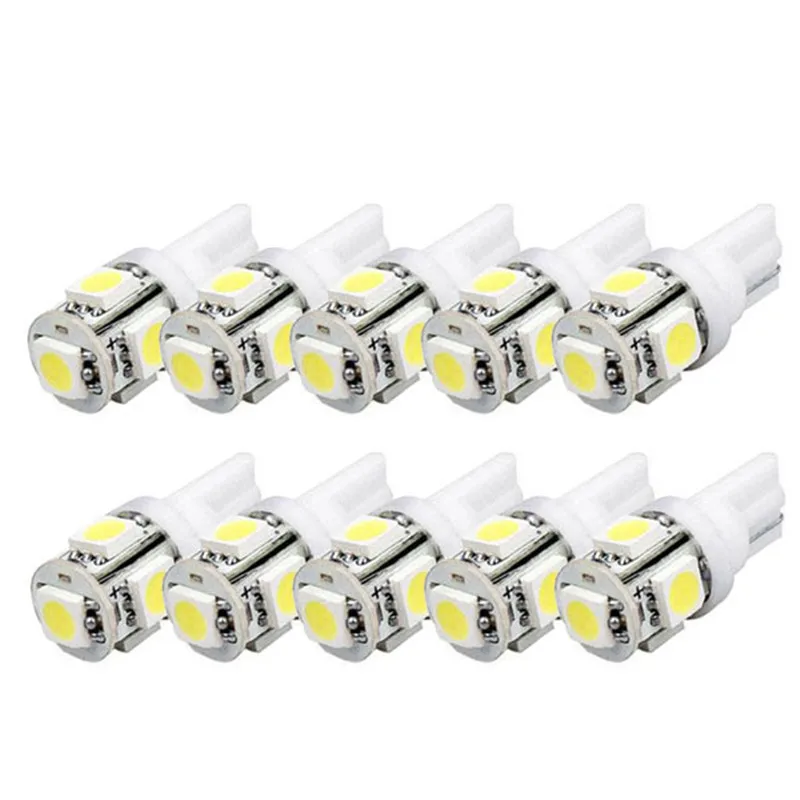 10pcs Wedge 5 SMD 5050 vehicle Head Light bulbs 192 168 194 W5W 2825