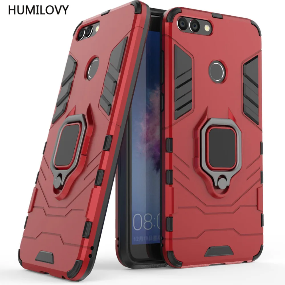 For Huawei P Smart Case Capa Car Magnetic Bracket Finger Ring TPU+PC Stand Armor for Smart/ Enjoy 7S Cover |