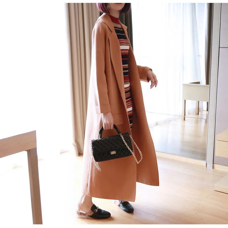 

Free Shipping 2019 Fashion Knitting Coat For Women Plus Size Loose Outerwear Long Sleeve Maxi Soft Autumn Sweaters Cardigan