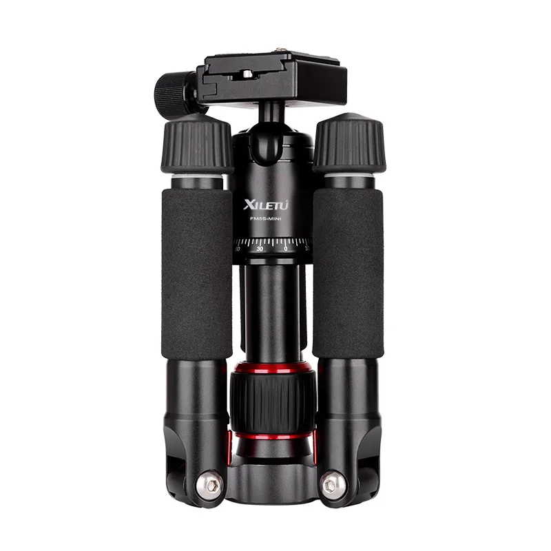 XILETU FM5S Alluminum Tabletop Tripode Lightweight Travel Stand Mini Tripod with 360 Degree Ball He