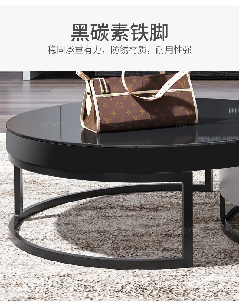 Louis fashion Coffee Tables Multifunctional creative whole glass round Nordic small living room tea TV cabinet combination