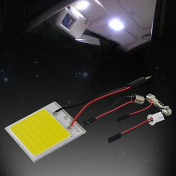 

YSY 100pcs Universal T10 48SMD LED Car Reading Light Car Styling COB Festoon Car Dome Light Auto Interior Lights DC 12V Panel