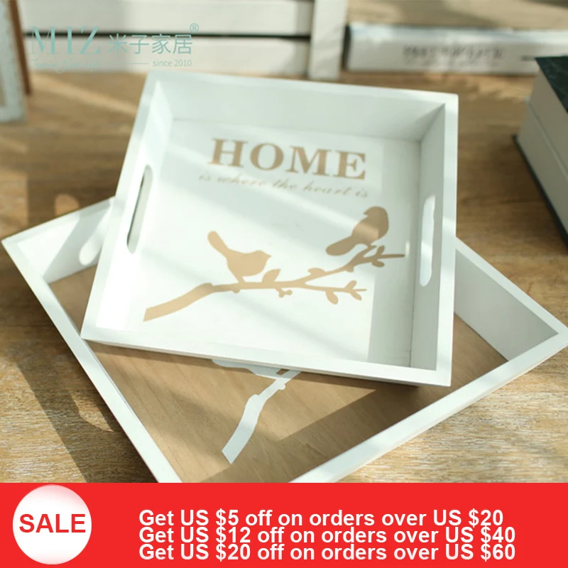 

Miz Home 1 Piece Wooden Tray for Home Storage Creative Creative Fruit Plates