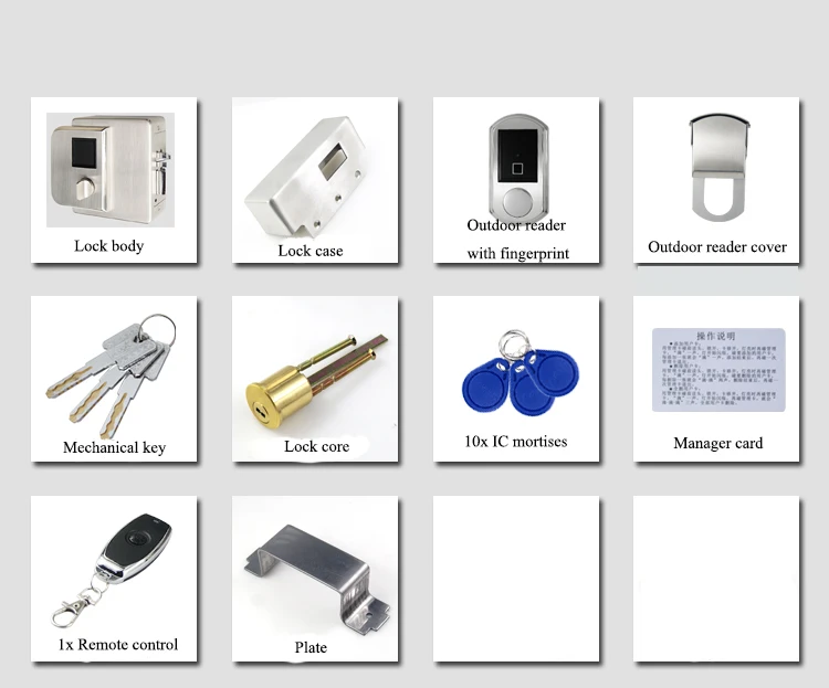 Беспроводной водонепроницаемый дверной замок с дистанционным управлением, открытый Электрический дверной замок с поддержкой IC RFID считыватель отпечатков пальцев(опционально - Цвет: Kit 3
