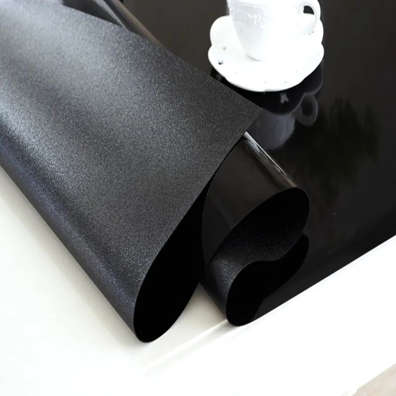 SKTEZO Black Classical PVC Waterproof Tablecloth Home Kitchen TV Cabinet Coffee Table Dining Table