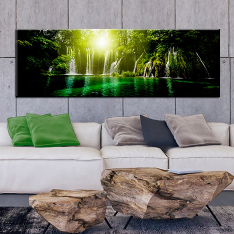 Frame Running Water Wall Art Hand Painted Oil Paintings Canvas Painting