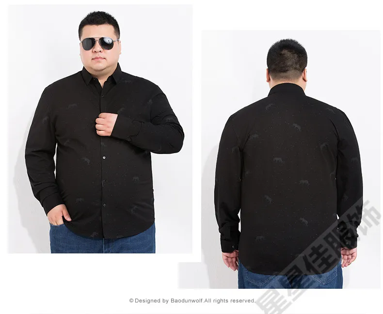 Плюс 8XL 6XL 5XL Новая Осенняя Модная брендовая мужская одежда Slim Fit Мужская рубашка с длинными рукавами Мужская Повседневная рубашка в горошек