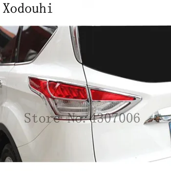 

For Ford Kuga 2013 2014 2015 2016 Car ABS Chrome cover trim back tail rear light lamp frame parts molding protection hoods 4pcs