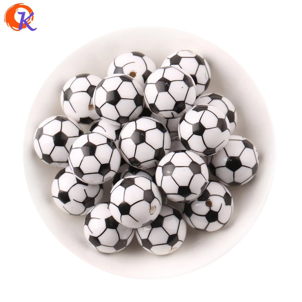 

Cordial Design 20mm100pcs/lot Printing Soccer Football Sport On White Acrylic Beads For Kids Chunky Beads Jewelry CDBD-601115