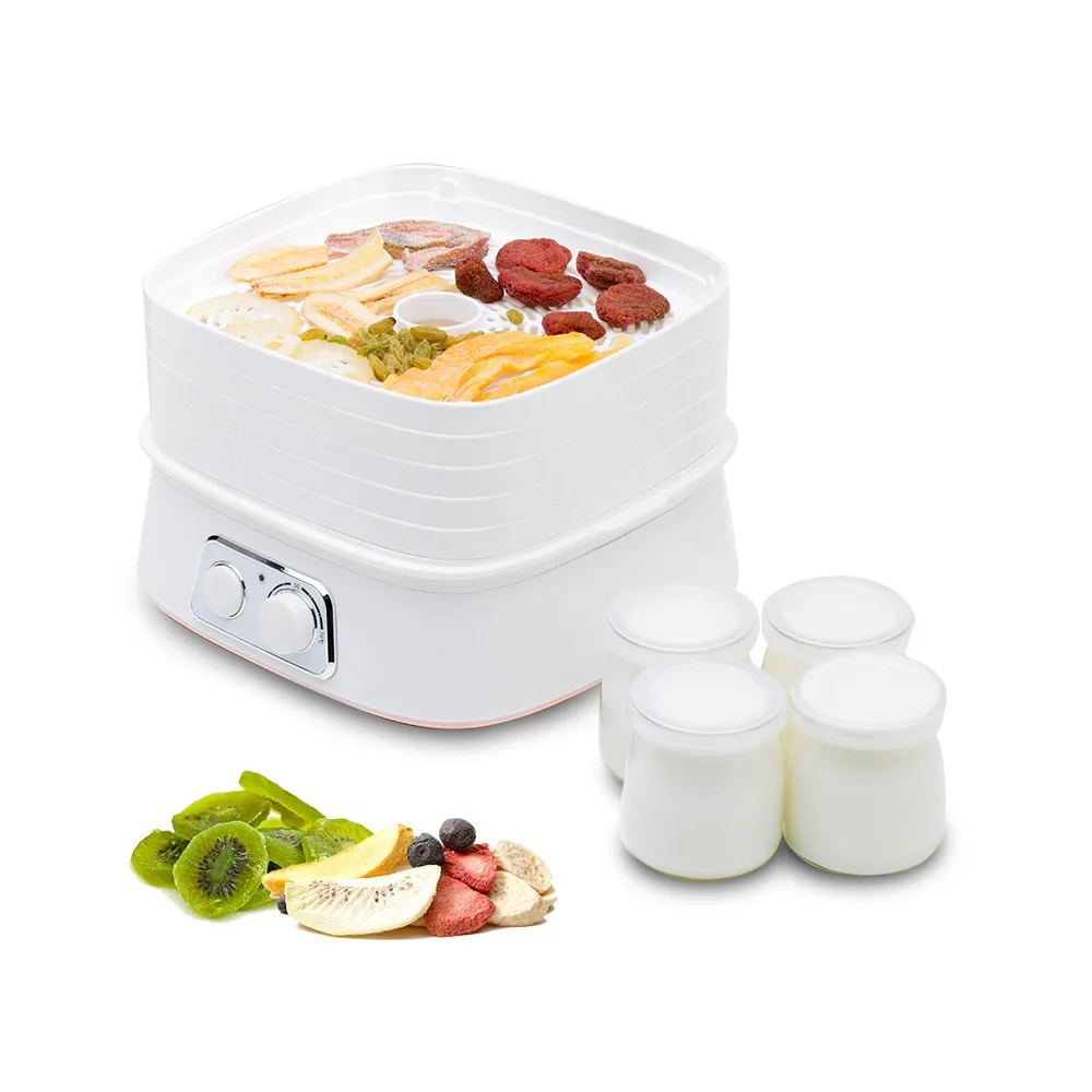 

Five Layers Dried Food Dehydrator Fruit Vegetable Herb Pet Meat Drying Machine Mini Snacks Air Dryer 5 trays Yogurt Maker