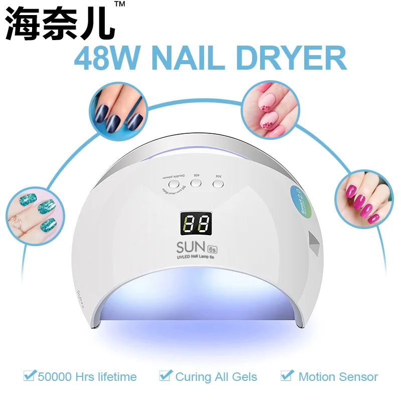 

Beauty 48W SUN6S UV LED Lamp Portable High Quallity Nail Dryer With Sensor LCD Display Curing UV Gel Polish Nail Art Tools Salon