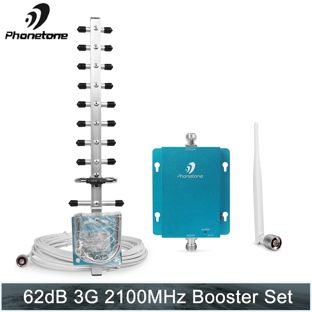 

Phonetone 2100MHz Mobile Phone Singal Booster Repeater Extender 3G UMTS Home Amplifier Kit