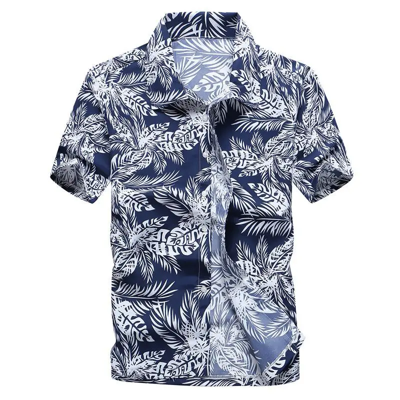 Aloha гавайская рубашка мужская одежда летняя Camisa Havaiana рубашки с принтом "кокосовое дерево" короткий рукав мужская пляжная одежда 5XL - Цвет: 09