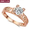 Top Quality ZYR139 Effie Tower Elegant Real Rose Gold Color Wedding Cubic Zirconia Ring Full Sizes ► Photo 1/6