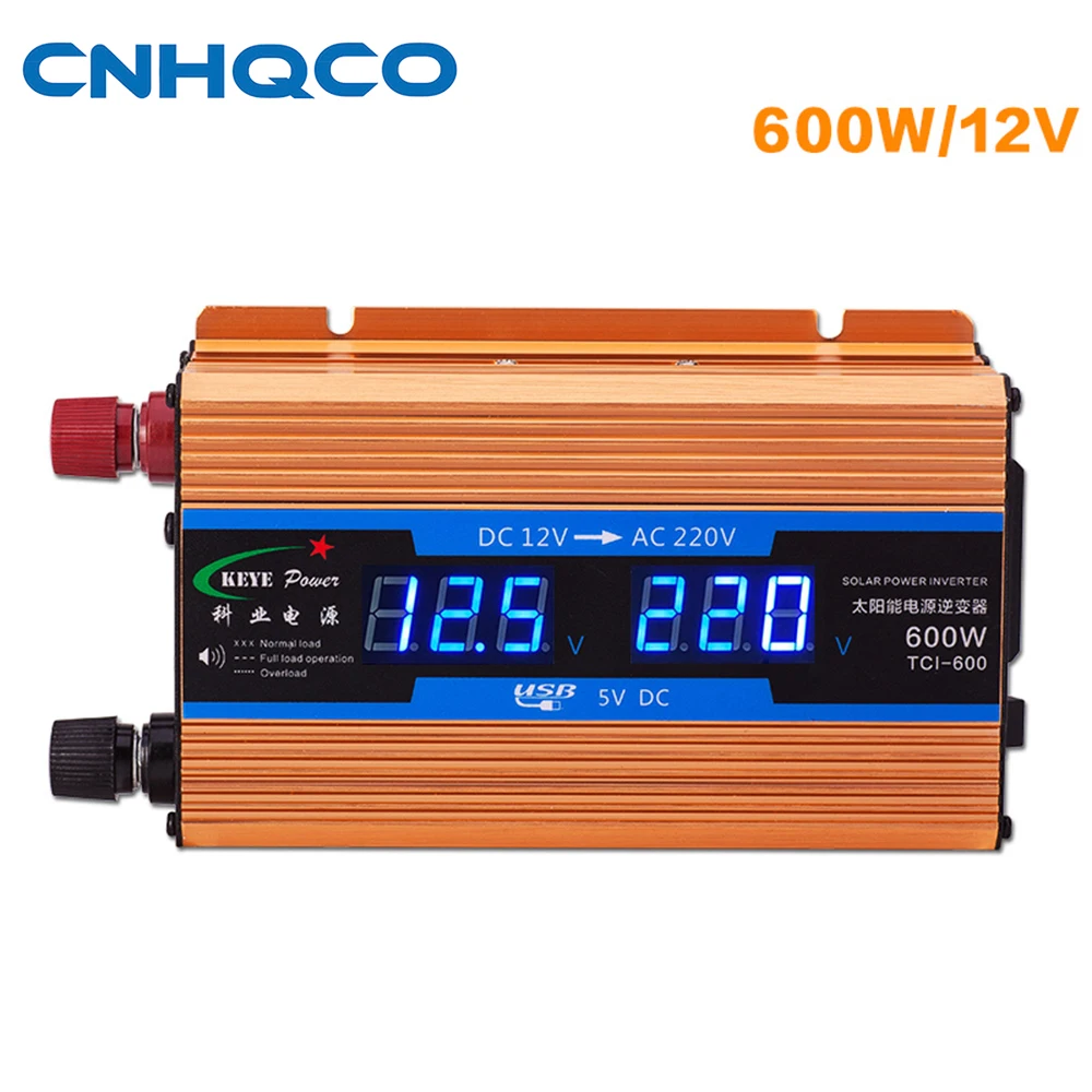 

Solar Power Inverter 600W Peak DC 12V DC To AC 220V Modified Sine Wave Power Converter with USB AE176