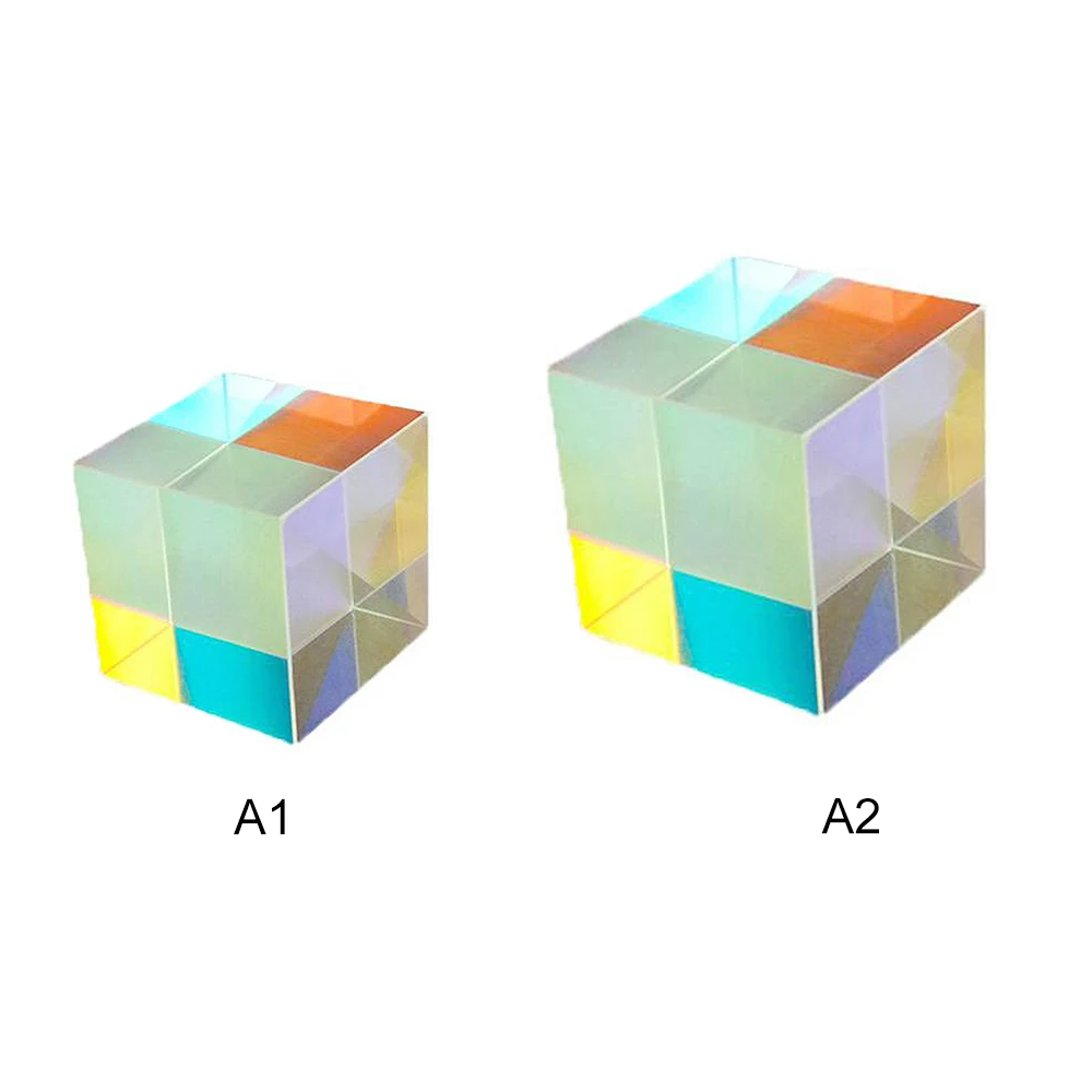 

Creative Six-Sided Bright Light Cube Stained Glass Prism Beam Splitting Prism Optical Experiment Instrument Optical Lens
