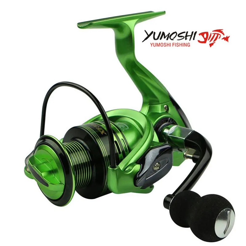 Günstige Yumoshi neue draht tasse Alle metall kipphebel 1000 7000 serie 13 + 1BB spinnrolle spielfrei angeln reel