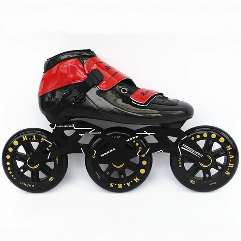 RASHA SKATES Speed skate Professional 4 3wheels Patins High Strength Glass Fiber inline skates