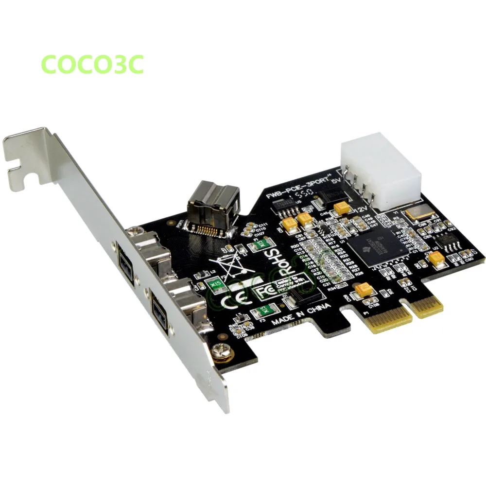 2 + 1 Card para 3 1394 para hd Portas Pcie Express Firewire 800 400 Ieee dv Filmadora Digital Câmera 1394b Pci